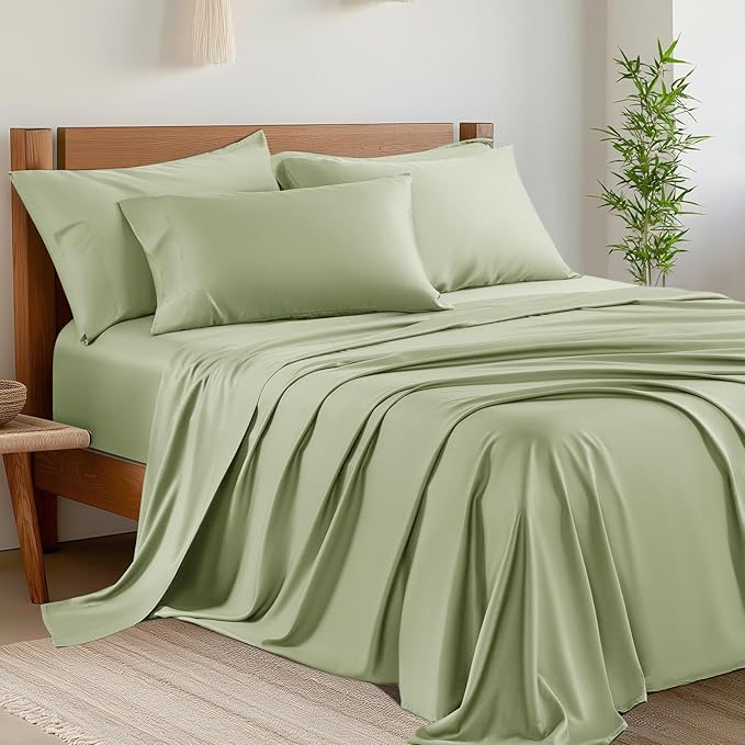 Bamboo Cooling Bed Sheet Set - California King - 6 Piece