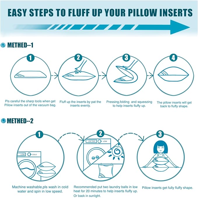 100% Cotton Pillow Insert - 2 Piece