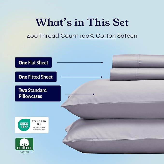 100% Cotton Bed Sheet Set - Full - 4 Piece