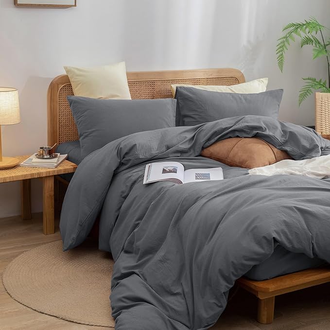 Linen Duvet Cover Set - King - 3 Piece