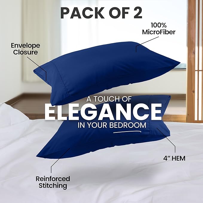 Microfiber Pillowcase Set - Queen - 20 x 30 in - 2 Pack
