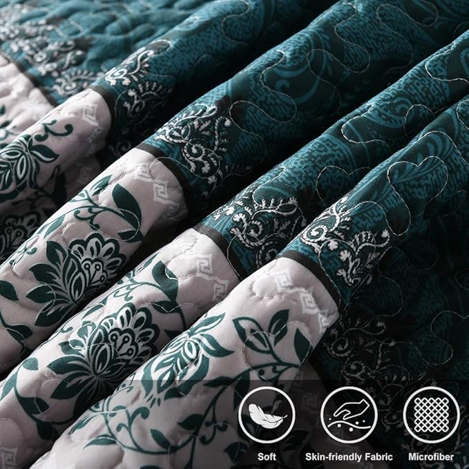 Microfiber Quilt Set - Queen - 3 Piece