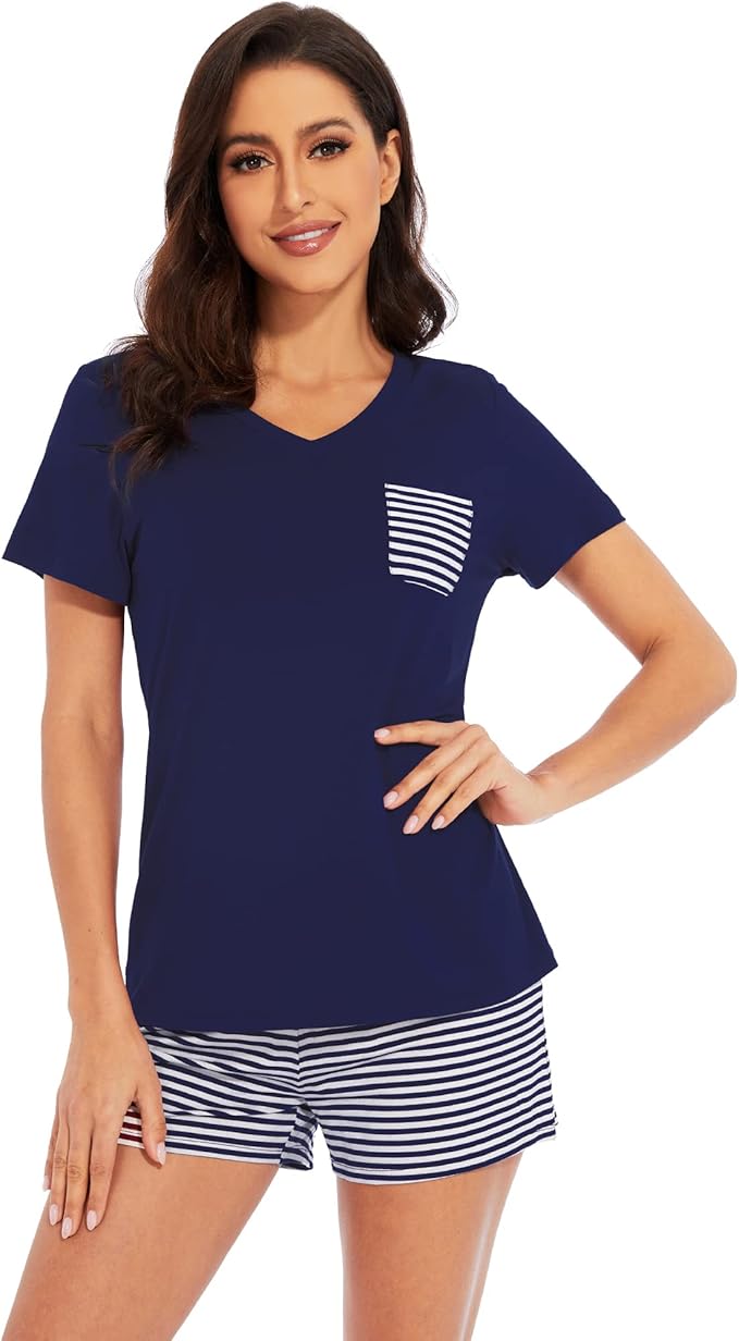 Bamboo Cooling Shorts Pajama Set - Short Sleeve - 2 Piece