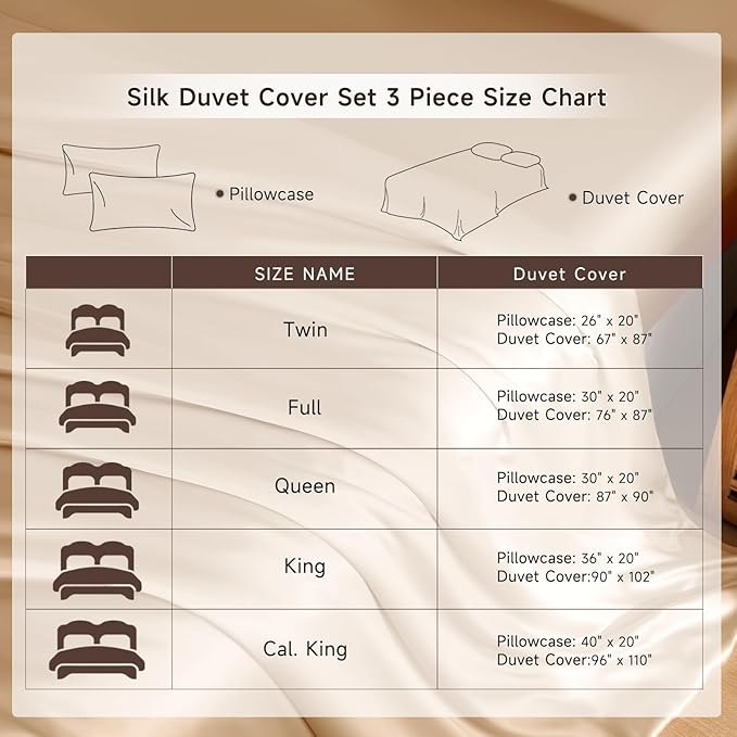 Mulberry Silk Duvet Cover Set - Queen - 3 Piece