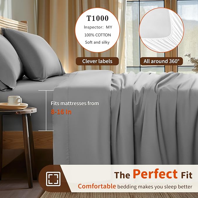 Bed Sheet Set - Full - 16 in Deep Pocket - 4 Piece