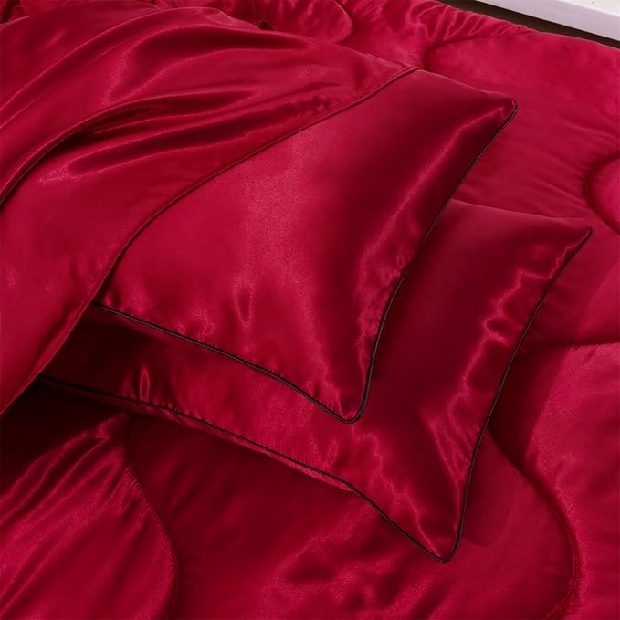 Satin Weighted Comforter Set - Queen
