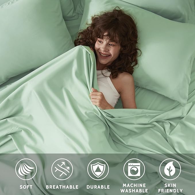 Microfiber Cooling Bed Sheet Set - Twin - 4 Piece
