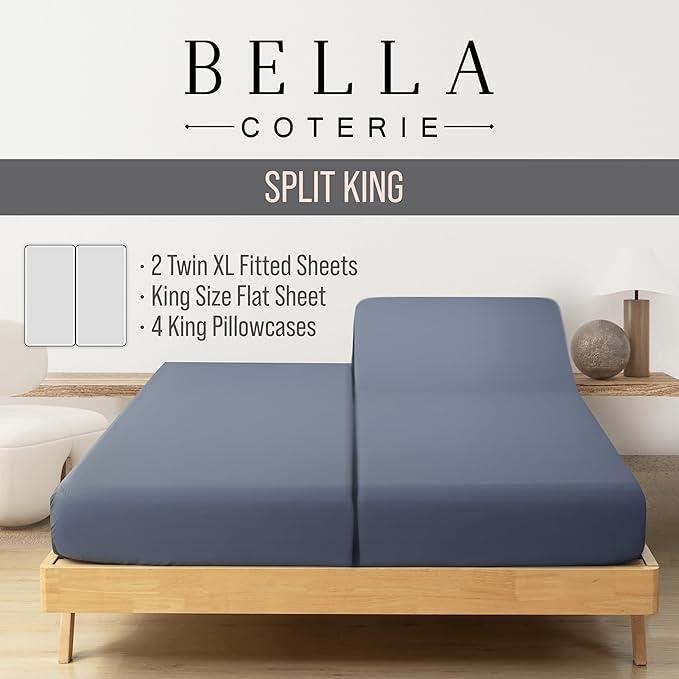 Bamboo Cooling Bed Sheet Set - Split King - 7 Piece