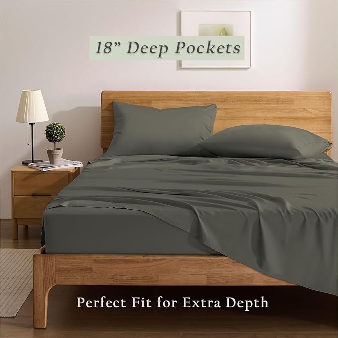 Bamboo Cooling Bed Sheet Set - King - 4 Piece