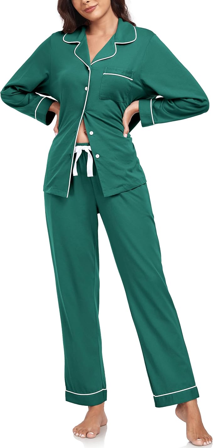 Women's 100% Cotton Pajama Set - Long Sleeve - 2 Piece