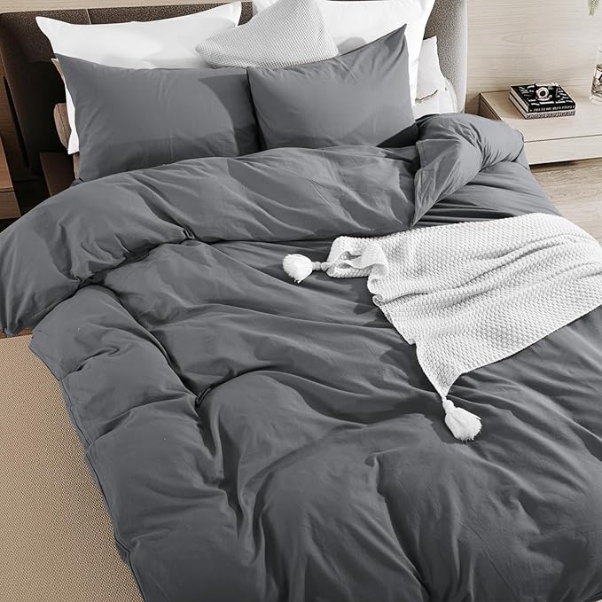 Linen Duvet Cover Set - Full - 3 Piece