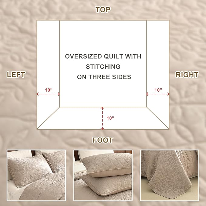 100% Cotton Bedding Set - King - 3 Piece