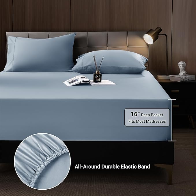 Bamboo Cooling Bed Sheet Set - California King - 4 Piece