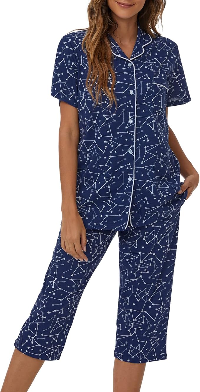 Capri Pajama Set - Short Sleeve - 2 Piece