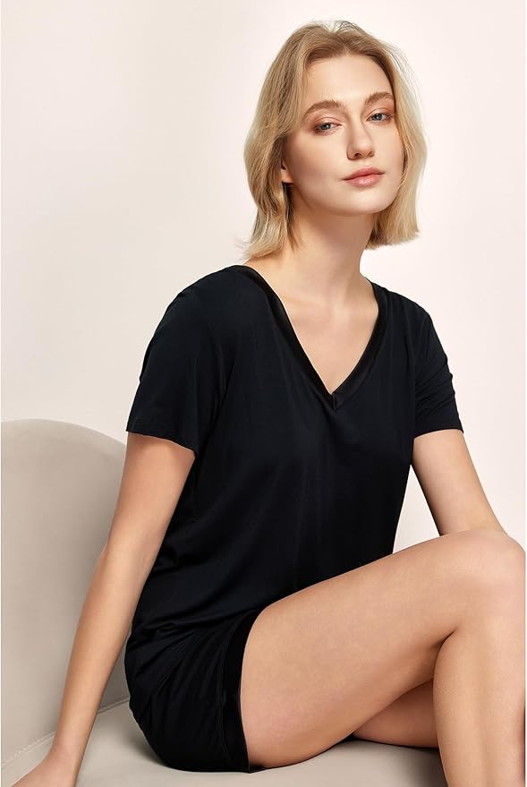 Bamboo Shorts Pajama Set - Short Sleeve - 2 Piece