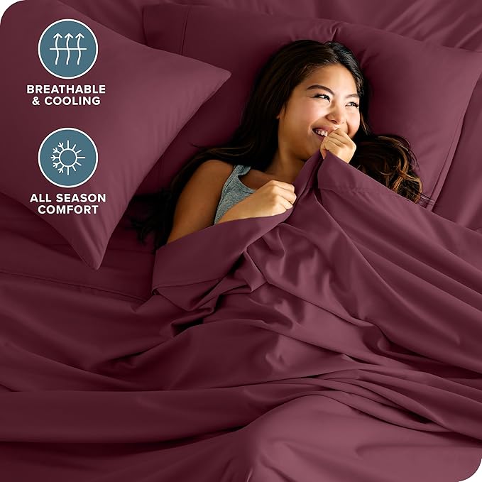 Microfiber Bed Sheet Set - Queen - 4 Piece
