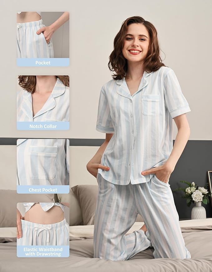 Women's 100% Cotton Pajama Set - 2 Piece