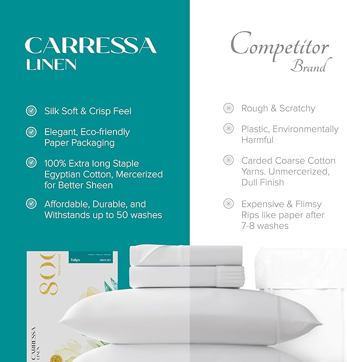 Linen Cooling Bed Sheet Set - California King - 16 in Deep Pocket - 4 Piece