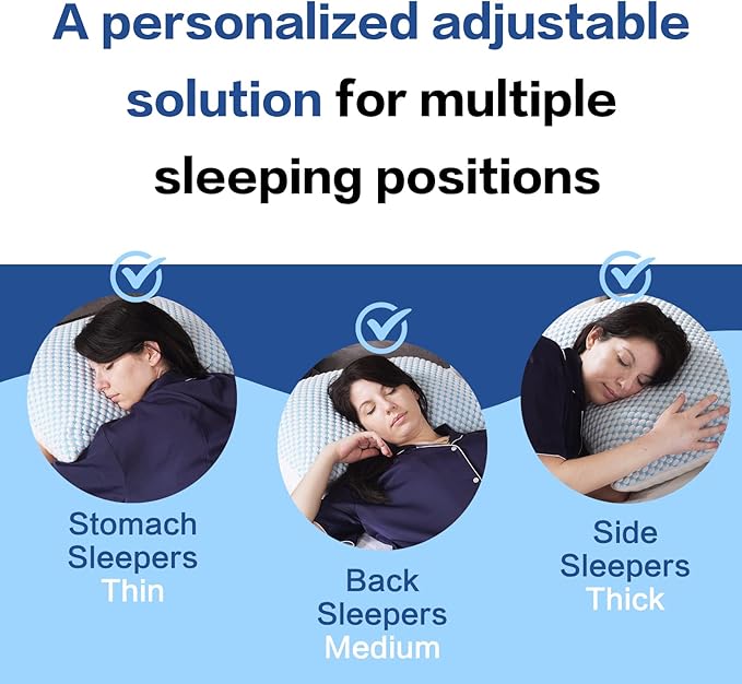 Memory Foam Cooling Bed Pillow - Standard - 2 Pack