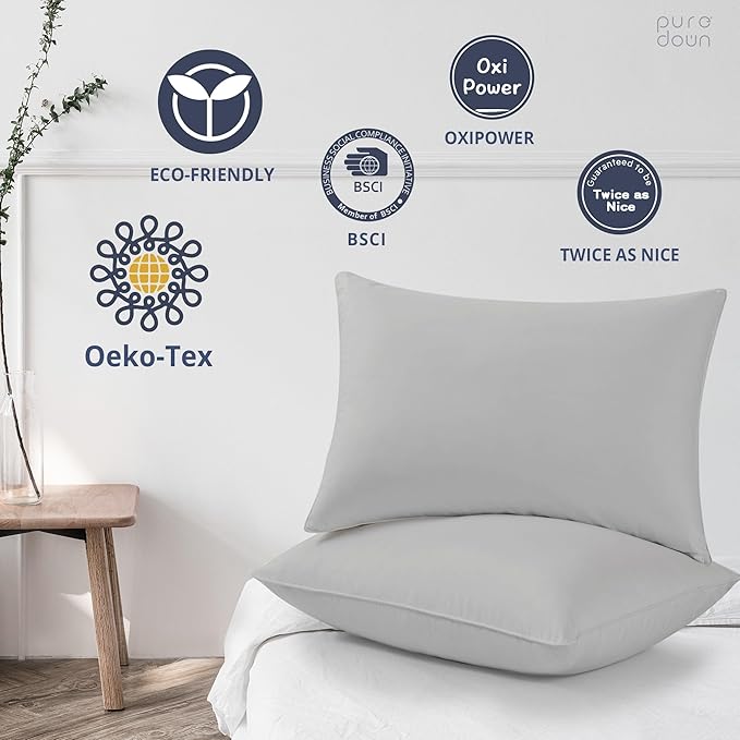 100% Cotton Bed Pillow - King - 2 Piece