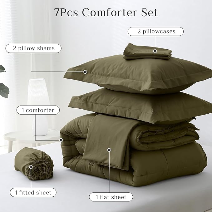 Down Alternative Comforter Set - King - 7 Piece