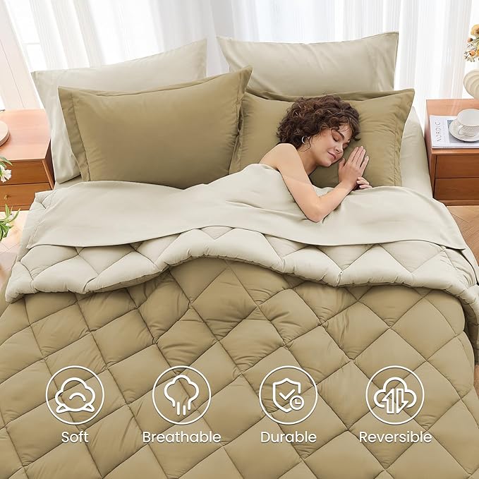 Linen Comforter Set - Full - 7 Piece