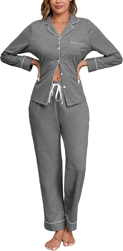 Women's 100% Cotton Pajama Set - Long Sleeve - 2 Piece