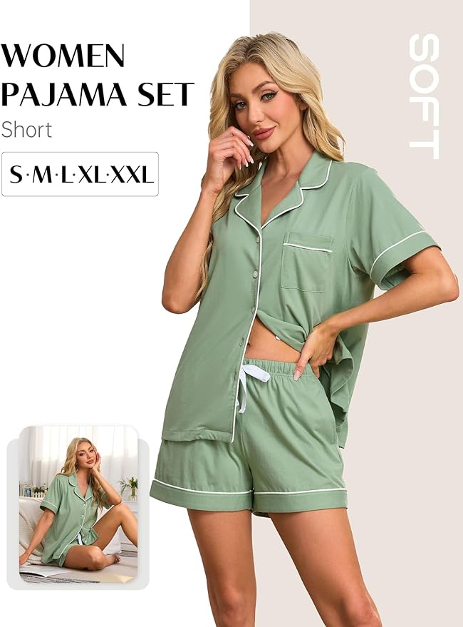 Women's Pajama Set - Short Sleeve - 2 Piece