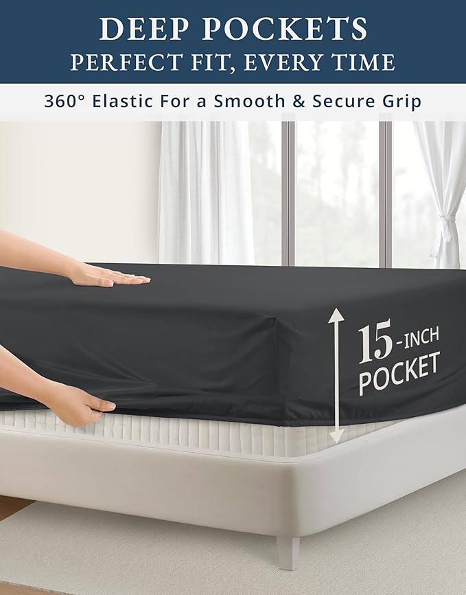 Linen Bed Sheet Set - Queen