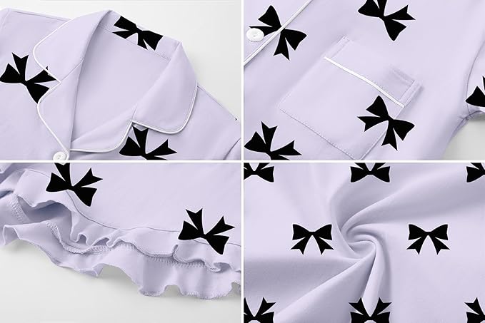 100% Cotton Shorts Pajama Set - Short Sleeve - 2 Piece