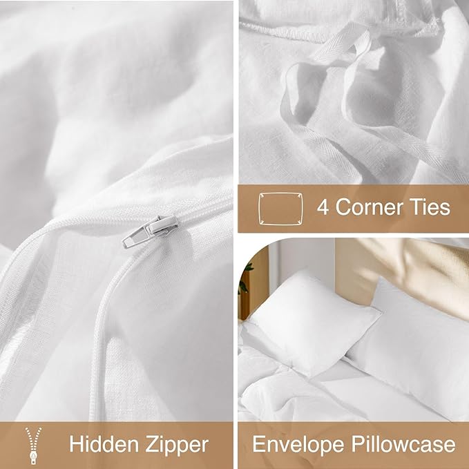 Linen Duvet Cover Set - King - 3 Piece