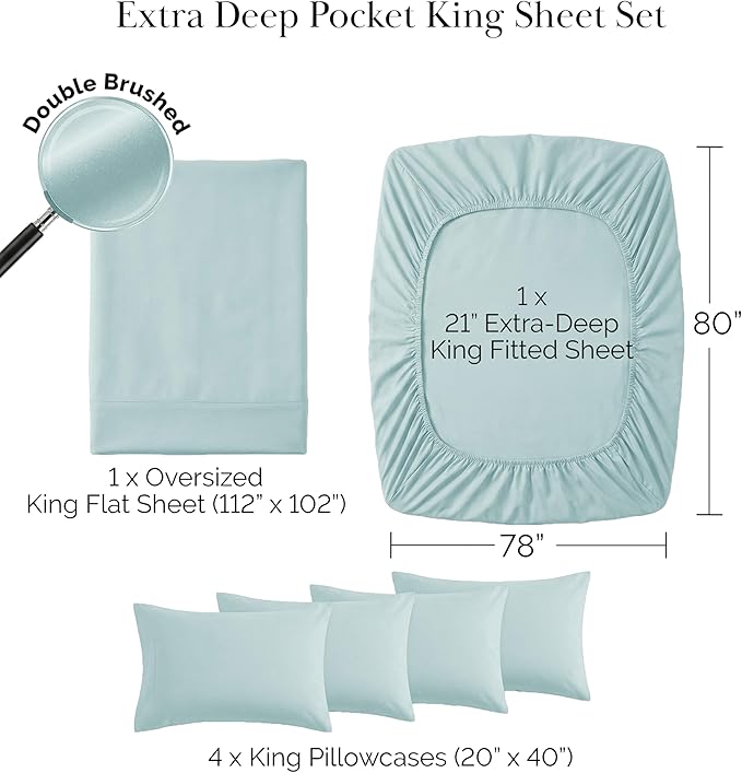 Microfiber Bed Sheet Set - King - 6 Piece