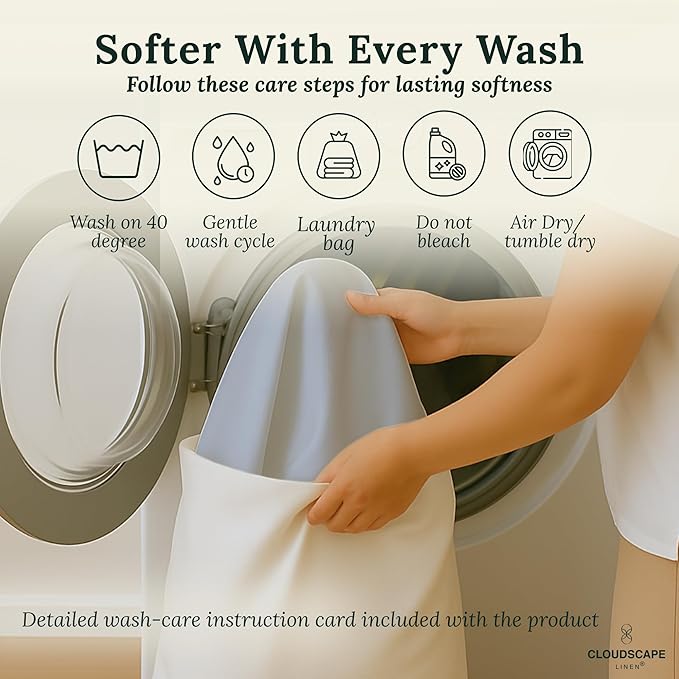 Linen Bed Sheet Set - Full - 4 Piece