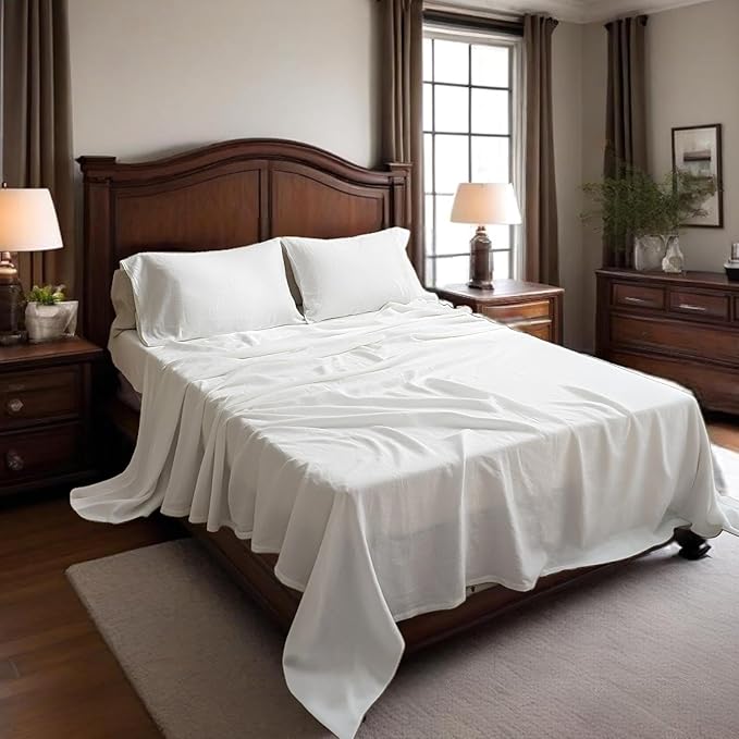 Linen Bed Sheet Set - Full - 4 Piece