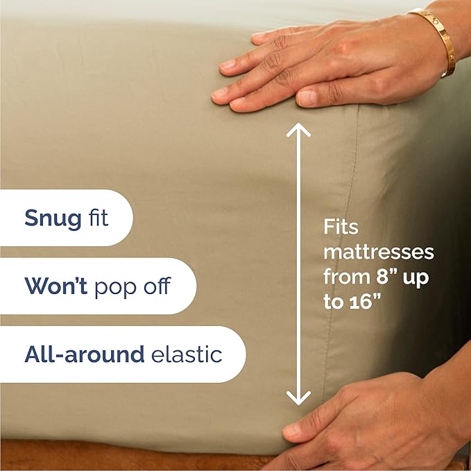 Cooling Bed Sheet Set - Queen - 16 in Deep Pocket - 6 Piece