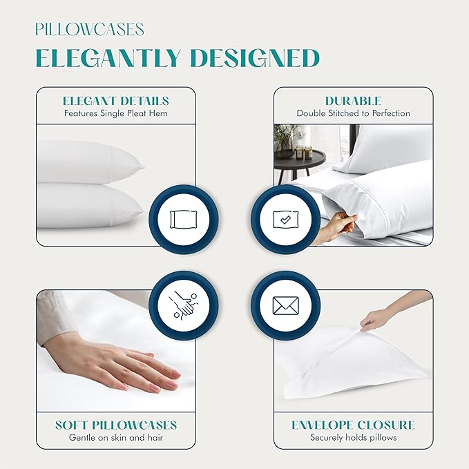Linen Cooling Pillowcase Set - Queen - 2 Piece