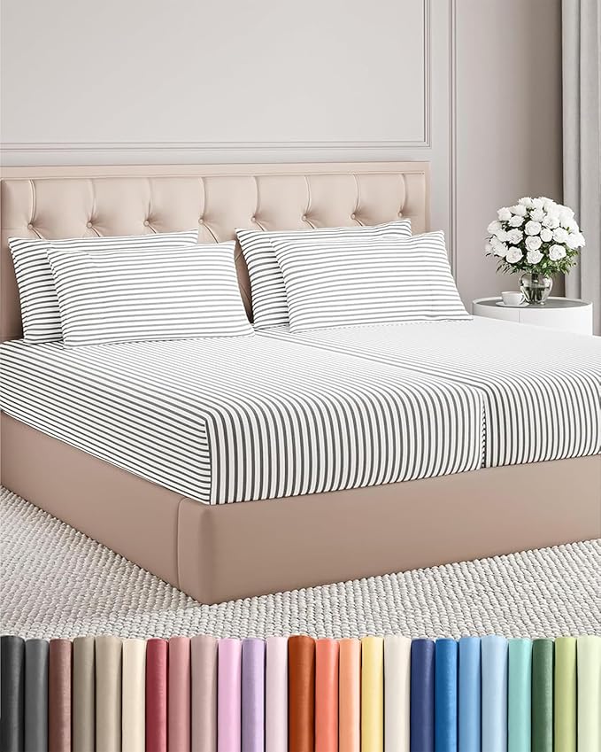 Cooling Bed Sheet Set - Split King - 16 in Deep Pocket - 7 Piece