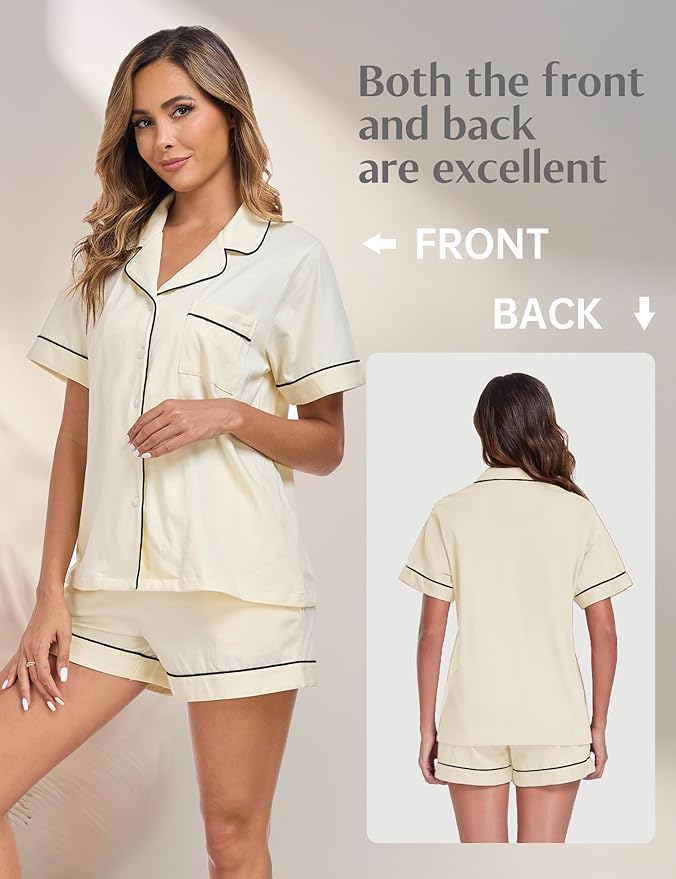 Women's Pajama Set - Short Sleeve - 2 Piece