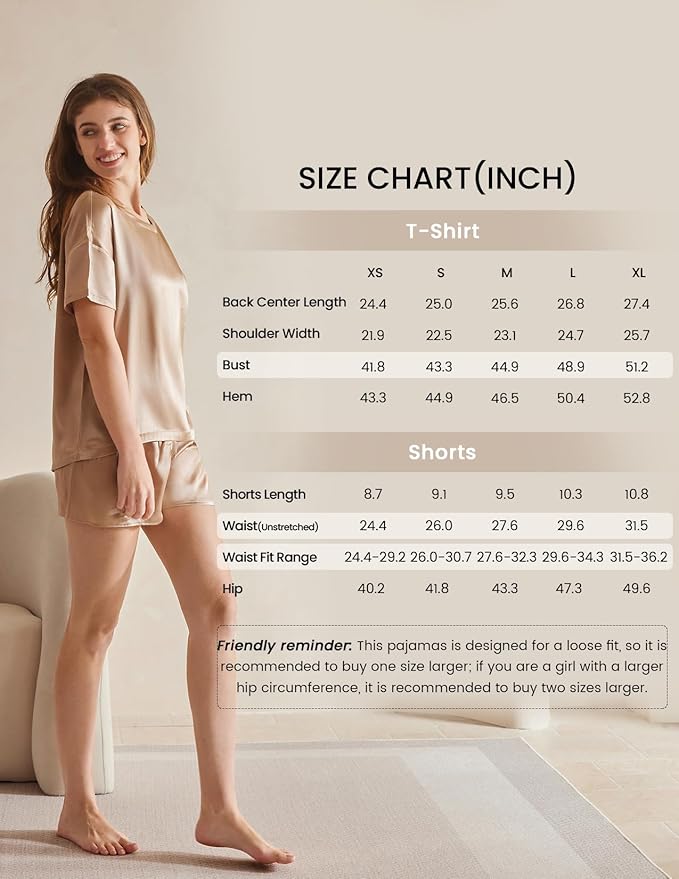 Women's Mulberry Silk Shorts Pajama Set - 2 Piece