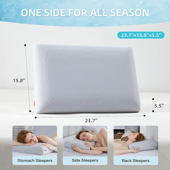 Memory Foam Cooling Bed Pillow - Standard