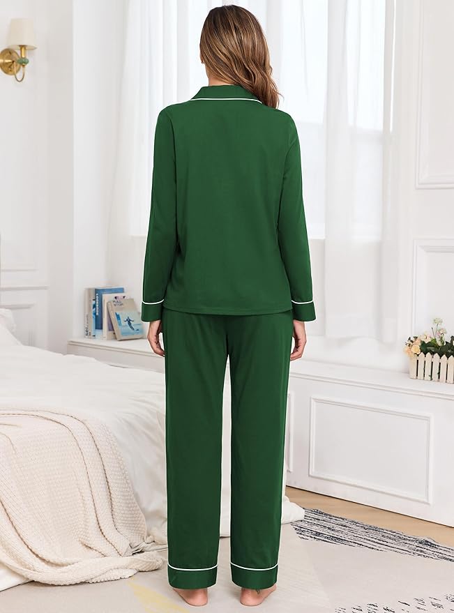 Women's 100% Cotton Pajama Set - Long Sleeve - 2 Piece