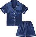 Satin Pajama Set - Short Sleeve - 2 Piece