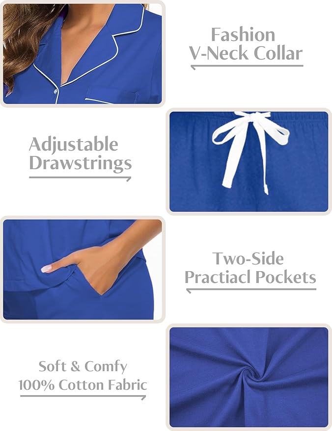 Women's Pajama Set - Short Sleeve - 2 Piece