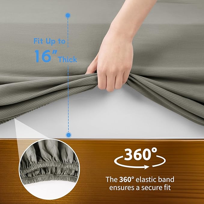 100% Cotton Cooling Bed Sheet Set - King - 4 Piece