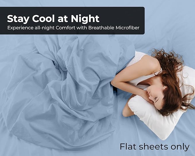 Microfiber Flat Sheet - Queen - 2 Pack