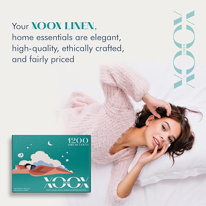 Linen Cooling Bed Sheet Set - Queen - 17 in Deep Pocket - 4 Piece