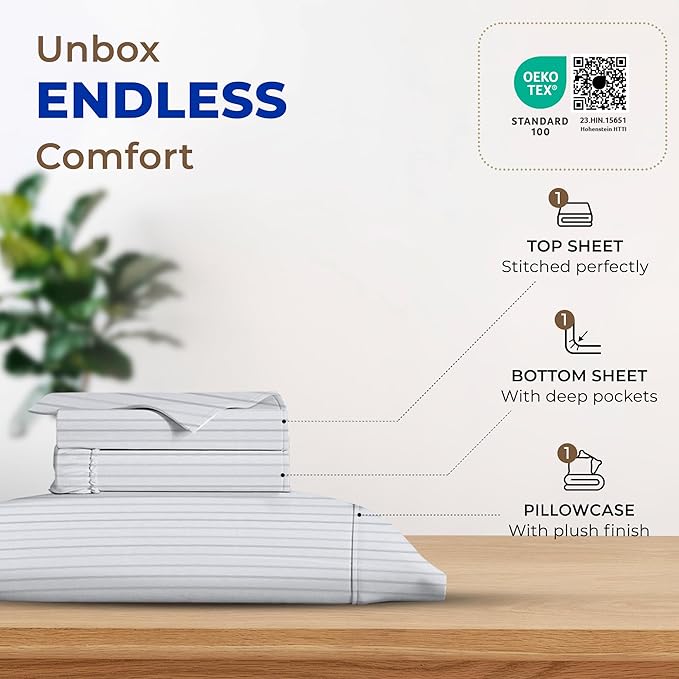 Bed Sheet Set - Twin XL - 16 in Deep Pocket - 3 Piece