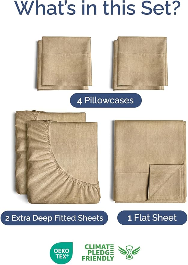 Cooling Bed Sheet Set - Split King - 7 Piece