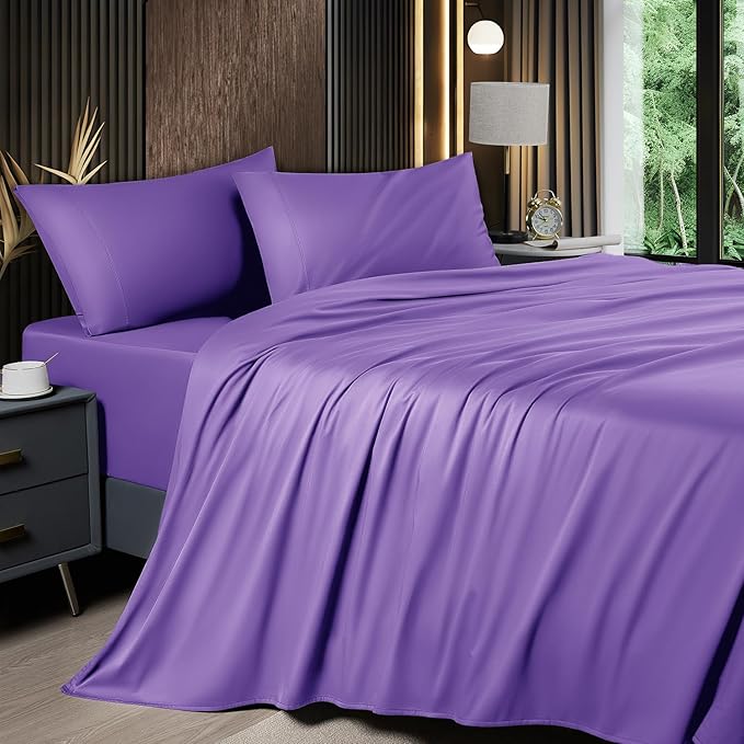 Bamboo Cooling Bed Sheet Set - King - 4 Piece