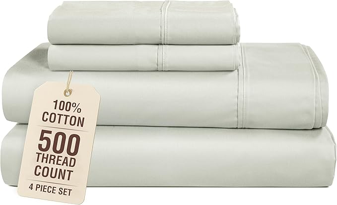 100% Cotton Bed Sheet Set - Twin XL - 15 in Deep Pocket - 4 Piece